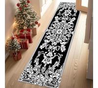 Jijliczc Plante Fleurs Rétro Tapis Couloir Long 80x250cm Impressions Botaniques Rurales Tapis de Couloir Poil Ras Lavable en Machine Carpet pour Cuisine, Salon, Passage, Entree, Chambre à Coucher