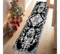 Jijliczc Plante Fleurs Rétro Tapis de Couloir Long Doux Antidérapant 60x150cm Impressions Botaniques Rurales Carpet Cuisine Lavable en Machine Tapis d'entrée Intérieur pour Couloir, Passage, Chambre
