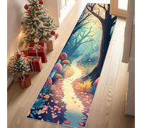 Jijliczc Plante Jungle Dessin Animé 3D Tapis de Couloir Extra Long, Impressions Champignons Couleur Tapis de Passage Antidérapant Lavable, Carpet pour Couloir, Entrée, Buanderie à Coucher, 90x270 cm