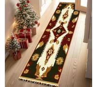 Jijliczc Rétro Nationalité Rurale Tapis de Couloir 60x300 cm Tribu Traditionnelle du Sud-Ouest Tapis Cuisine Antidérapant Lavable, Carpet Interieur pour Salon Chambre à Coucher Descente de lit