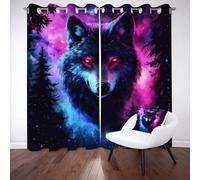 Jijliczc Rideau Loup Jungle Opaque À Oeillets, Style Fantaisie Couleur Arbre Rideaux Occultant Thermique Isolant Rideaux Chambre Salon Anti Froid Et Lot De 2 Rideau Chambre Adulte 234L x 183H cm