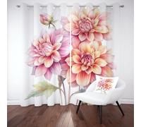 Jijliczc Rideau Salon Set de 2 280x200 cm Composition Fleurs Beauté Draperies Cuisine Isolants ThermiquesMotifs Floraux Imprimés Végétaux Rideaux Occultants Phonique à Oeillets pour Chambre
