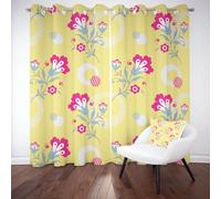 Jijliczc Rideau Salon Set de 2 280x200 cm Composition Fleurs Dessin Animé Draperies Cuisine Isolants ThermiquesMotifs Floraux Imprimés Végétaux Rideaux Occultants Phonique à Oeillets pour Chambre