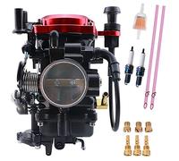JIK Carburateur pour Harley Davidson Road King Twin Cam 40 mm CV40 Softail Dyna Sportster XL883 XL1200 Carb Rouge