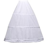 Jikekiroto Jupon Femme Robes de Mariée Accessoires de Mariage Jupon Soirée Jupes de Bal Couches Cerceau Jupe Mi-Longue Crinoline Demi-Slips Demoiselles Honneur Costume Nuptiale Fête de Mariage Blanc