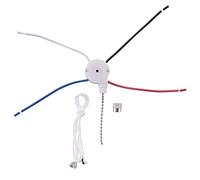 Jikoiuty Kit d'interrupteurs de ventilateur de plafond à 3 vitesses, 4 fils, interrupteur de commande de vitesse, ZE-208S avec corde argentée