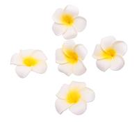 Jikoiuty Lot de 100 pétales de fleurs de frangipanier artificielles hawaïennes en mousse Blanc 5 cm