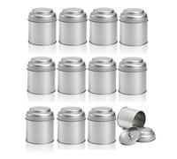 Jikoiuty Lot de 12 boîtes à thé avec double couvercle hermétique - 200 ml - Rondes - Petite boîte à thé de cuisine - Feuilles en vrac