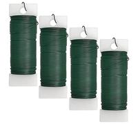 Jikoiuty Lot de 4 Fils Floraux Flexibles de Pagaie Vert Fleuriste pour Travaux Manuels, Couronnes, Arbre, Guirlande et Arrangement de Fleurs Florales