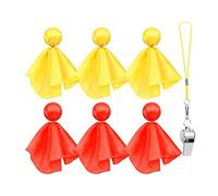 Jikoiuty Lot de 6 drapeaux de pénalité pour arbitre de football, accessoires de fête, rouge + jaune