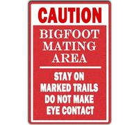 JIKSJVNA Bigfoot Panneau d'avertissement amusant en métal pour maison, bar, pub, café, ferme 30,5 x 20,3 cm