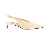 Jil Sander - Escarpin Slingback en Cuir Froncé - Femme - Chaussures - Beige - Taille: 39 1/2 EU