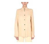 Jil Sander, Femme, Blouses et Chemises, Beige, Taille: 36 FR Matt Fluid Viscose Long Sleeve Dress