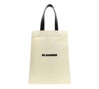 Jil Sander, Femme, Sacs, Beige, Taille: ONE Size Flat Shopper Canvas Shopping Bag