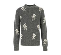 Jil Sander - Pull Col Rond Fleuri en Tricot - Homme - Pulls - Gris - Taille: XL
