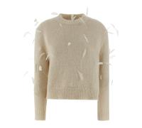 Jil Sander - Pull en alpaga avec plumes - Femme - Pulls - Blanc - Taille: 40 FR