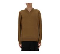 Jil Sander - Pull en Tricot Col en V - Homme - Pulls - Beige - Taille: M