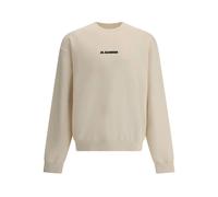 Jil Sander - SweaT-shirt Minimaliste avec Logo et Détails Côtelés - Homme - Sweatshirts et sweats à capuche - Beige - Taille: XL