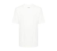 Jil Sander - T-shirt en coton à encolure ras-du-cou côtelée - Homme - Tops - Beige - Taille: M