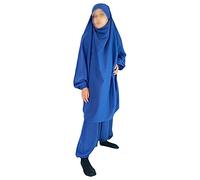 Jilbab 2 pièces Enfant (Sarouel + Cape Khimar) - Bleu Saphir - 8 Ans - Bleu Saphir