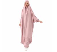 jilbab avec jupe pas cher,jilbeb deux piéce pas cher,djilbab femme muslmane,jilbeb 2 piéce taille unique (ROSE)