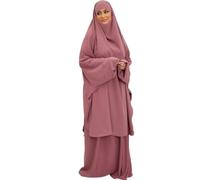 jilbab avec jupe pas cher,jilbeb deux piéce pas cher,djilbab femme muslmane,jilbeb 2 piéce taille unique (Violet)