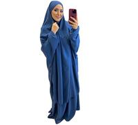 jilbab avec jupe pas cher,jilbeb deux piéce pas cher,djilbab femme muslmane,jilbeb 2 piéce taille unique (bleu canard)