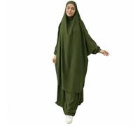 jilbab avec jupe pas cher,jilbeb deux piéce pas cher,djilbab femme muslmane,jilbeb 2 piéce taille unique (KAKI)