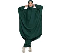 Jilbab sarouel pas cher,jilbeb avec pantalon pas cher,jilbeb deux piéce femme musulmane,djilbab,jilbeb fille (vert foncé)