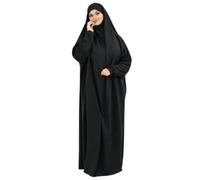 jilbab une piéce soie de medine,djilbeb 1 piéce,jilbab priére,robe longue priére,jilbeb omra hejj,ramadan (Noir foncé, 36-40)