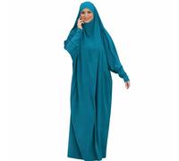 Jilbeb,Jilbab une piéce Avec manches lycra,Robe de priére Ample | Tissu Léger et Opaque | Tenue Pudique pour Prière Hijab Intégré Confortable Hejj Omra Ramadan
