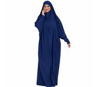 Jilbeb,Jilbab une piéce Avec manches lycra,Robe de priére Ample | Tissu Léger et Opaque | Tenue Pudique pour Prière Hijab Intégré Confortable Hejj Omra Ramadan