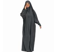 Jilbeb,Jilbab une piéce Avec manches lycra,Robe de priére Ample | Tissu Léger et Opaque | Tenue Pudique pour Prière Hijab Intégré Confortable Hejj Omra Ramadan