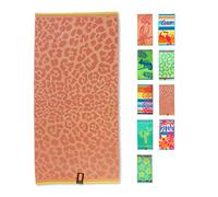 jilda-tex Serviette de plage 90 x 180 cm Drap de bain Drap de plage Serviette 100 % coton Velours Serviette-éponge Facile d'entretien Différents designs (Savannah Léopard)