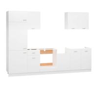 JILI*NEW Meuble cuisine rangement/Ensemble de meubles de cuisine 7 pcs Blanc Aggloméré FR 307