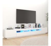 JILI*NEW Meuble TV avec éclairage LED Armoire de télévision moderne Blanc 260x35x40 cm23006