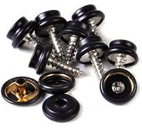 Jilibaba Lot de 10 boutons-pression à vis de 15 mm en acier inoxydable pour couverture de bateau, toile, tissu, bois, maroquinerie - Noir