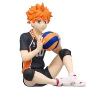 Jilijia Anime Haikyuu ! Figurine d'action Hinata Shoyo Bouchon de Nouilles Figure Modèle PVC Position Assise Statue Statique Décoration de Bureau Cadeau 12 cm