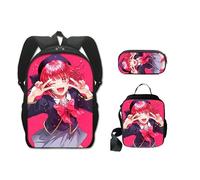Jilijia Anime Oshi No Ko Sac à dos 3 pièces Sac à dos imprimé dessin animé Mode Sac à dos Sac à déjeuner Trousse à crayons pour garçons et filles Cadeaux de Noël Anniversaire, Type 16, Taille unique,