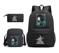 Jilijia Anime Tokitou Muichirou Sac à dos 3 pièces Sac à bandoulière en denim multifonction pour filles garçons loisirs voyage sortie, Type 10, 29*14*43cm