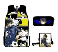 Jilijia Blue Lock Sac à dos pour ordinateur portable Motif jeu d'anime Isagi Yoichi/Bachira Meguru/Chigiri Hyoma 3D Imprimé 3D, Bachira Meguru, 40x30x13cm