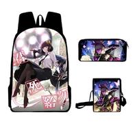 Jilijia Bungo Stray Dogs Lot de 3 sacs à dos avec impression 3D Dazai Osamu pour garçons et filles, Akiko Yosano, Taille unique, Ensemble cartable