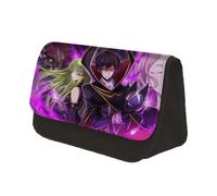 Jilijia Code Geass - Trousse à crayons Lelouch of The Rebellion - Avec double fermeture éclair - Grande capacité - Sac de rangement pour stylos - Pour adolescent, garçon et fille, Type 1, 22x13x7.5CM,