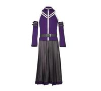 Jilijia Costume de manga Erza Scarlet - Tenue de costumade gris - Ensemble complet avec perruque - Déguisement d'Halloween pour jeu de rôle pour homme et femme