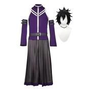 Jilijia Costume de manga Erza Scarlet - Tenue de costumade gris - Ensemble complet avec perruque - Déguisement d'Halloween pour jeu de rôle pour homme et femme