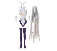 Jilijia Costume de super-héros de l'anime MHA pour Halloween, cosplay, carnaval, cosplay, tenue de combat avec perruque