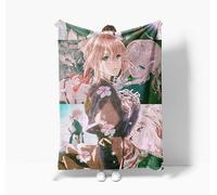Jilijia Couverture violette Evergarden - Collection protagoniste japonaise - Couverture polaire imprimée en 3D - Douce et confortable - Chaude - Flanelle