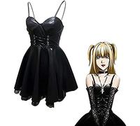Jilijia Death Note Costume de cosplay personnage du dessin animé japonais Misa Amane Costume d'Halloween Robe uniforme de carnaval Noir