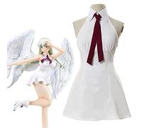 Jilijia Elizabeth The Seven Deadly Sins - Costume de soubrette rose - Costume d'Halloween - Costume de manga - Robe blanche pour femme