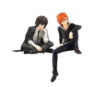 Jilijia Figurine de chien errant de l'anime Bungo Dazai Osamu/Nakahara Chuuya - En PVC - Position assise - Statue statique - Décoration de bureau - Cadeau